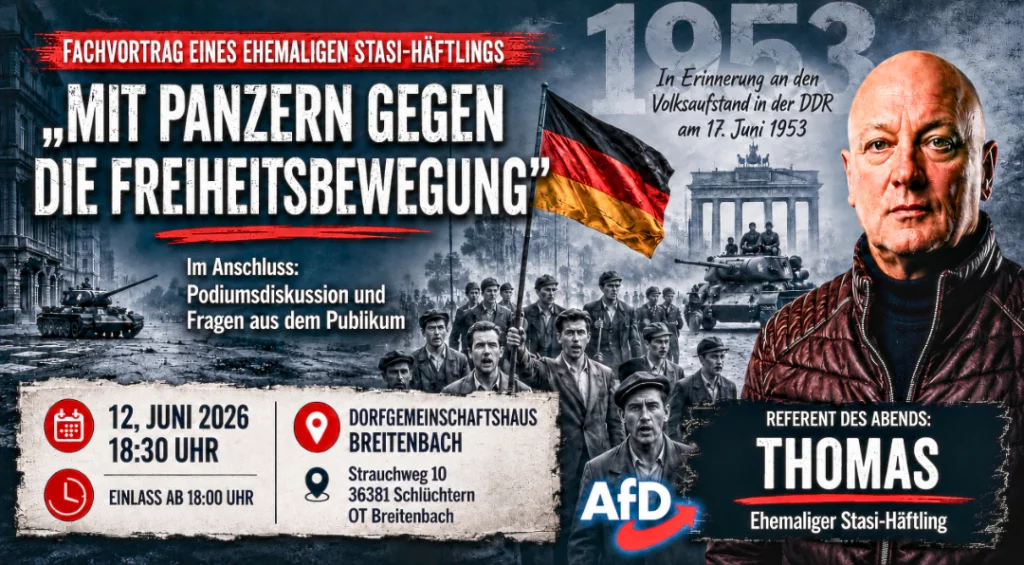 Herzliche Einladung zur Gedenkveranstaltung zum 17. Juni 1953
